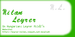 milan leyrer business card